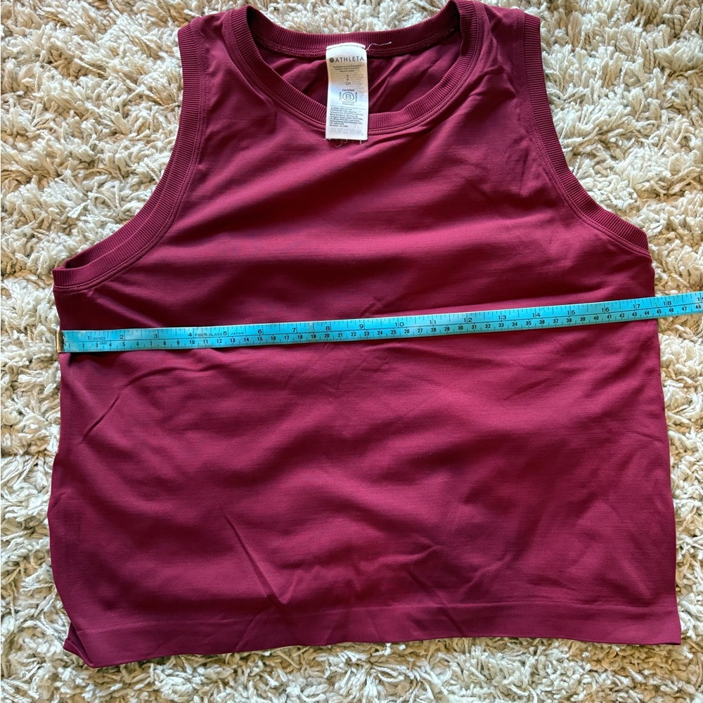 Athleta Red Muscle Tee Crop Top